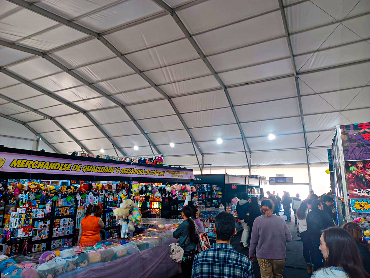 Comic Con Portugal tent and interior stands