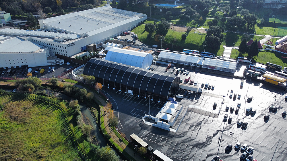 Aerial image of the tents for the Festival Authentica in Braga